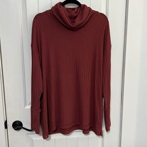 Susina cowl/turtle neck rubbed tunic